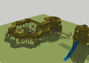 木质儿童娱乐设施suSU(草图大师)模型
