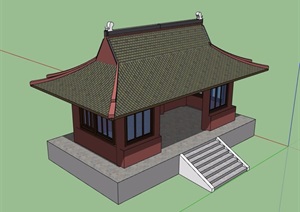 古典中式风格详细的门建筑素材SU(草图大师)模型