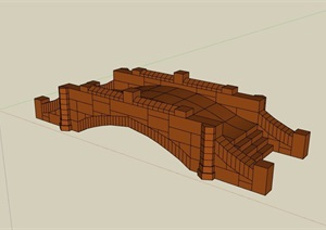木质独特的桥素材设计SU(草图大师)模型