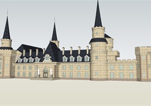 欧洲城堡教堂suSU(草图大师)模型