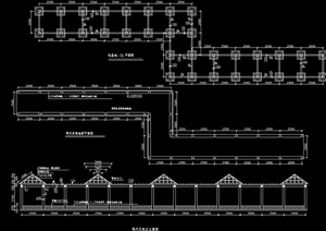 现代新东方能详细的廊亭组合设计cad施工图