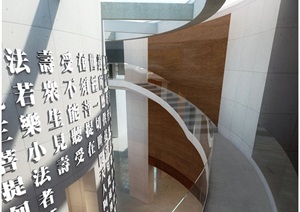 新中式禅意博物馆展厅展览馆SU(草图大师)模型及效果图