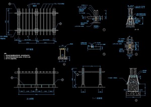 某完整的花架cad施工图