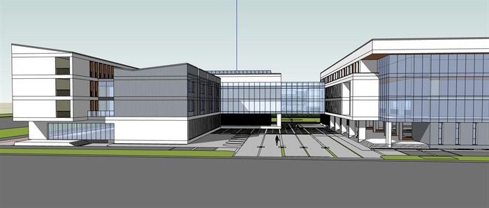 现代新中式坡屋顶中小学校园规划教学楼设计(3)