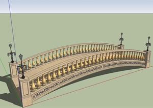 欧式风格拱桥素材设计SU(草图大师)模型
