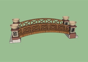 现代景观木桥素材设计SU(草图大师)模型
