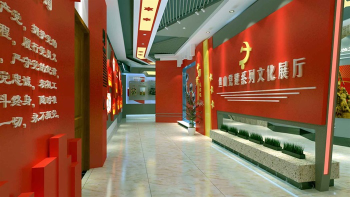 中国梦党建系列文化展厅3D模型及效果图(1)