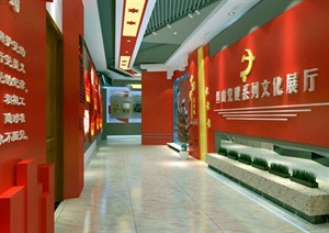 中国梦党建系列文化展厅3D模型及效果图