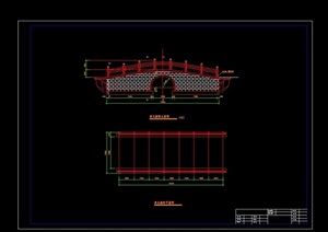 中式单孔拱桥cad施工图