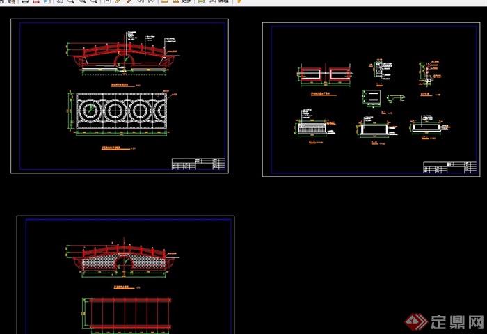 中式单孔拱桥cad施工图