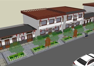 美丽乡村街道住宅美化设计SU(草图大师)模型