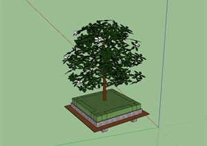 现代详细的种植树池设计SU(草图大师)模型