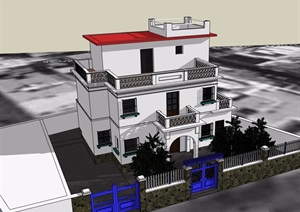 三层别墅设计SU(草图大师)模型