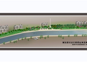 某东桥段运河公园全套cad施工图