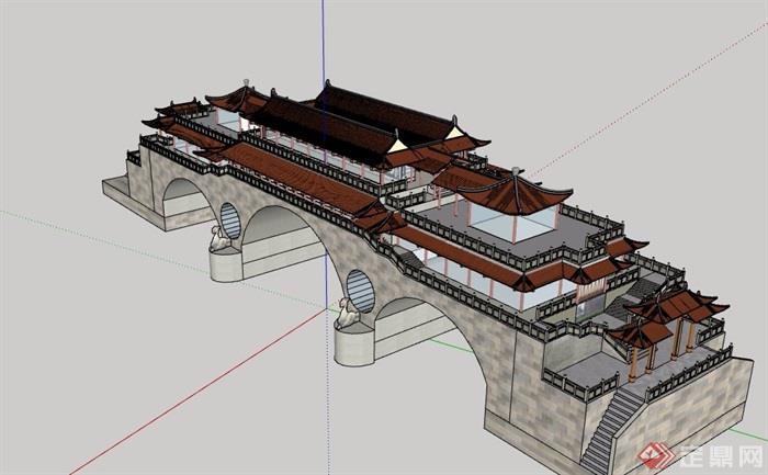 古典中式风格旅游区建筑设计su模型