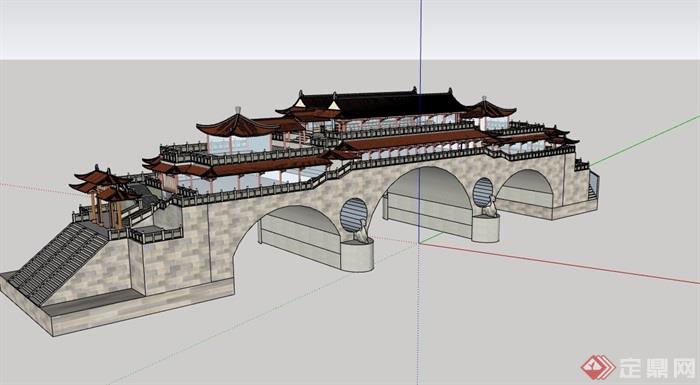 古典中式风格旅游区建筑设计su模型