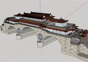 古典中式风格旅游区建筑设计SU(草图大师)模型