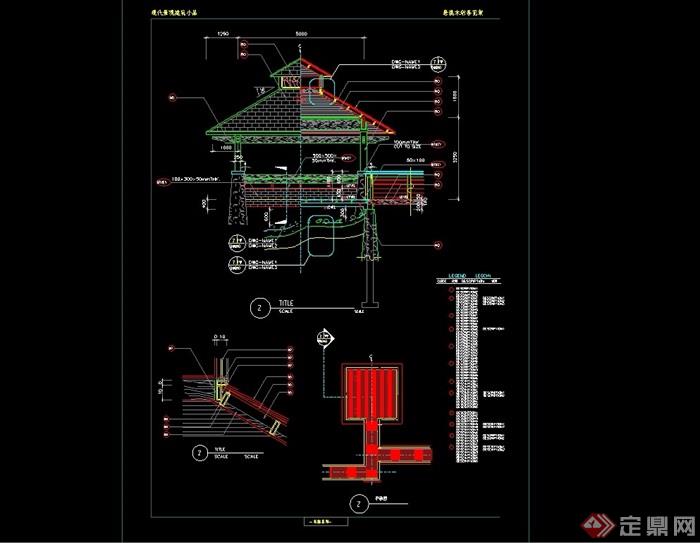 欧式风格亭子设计cad施工图