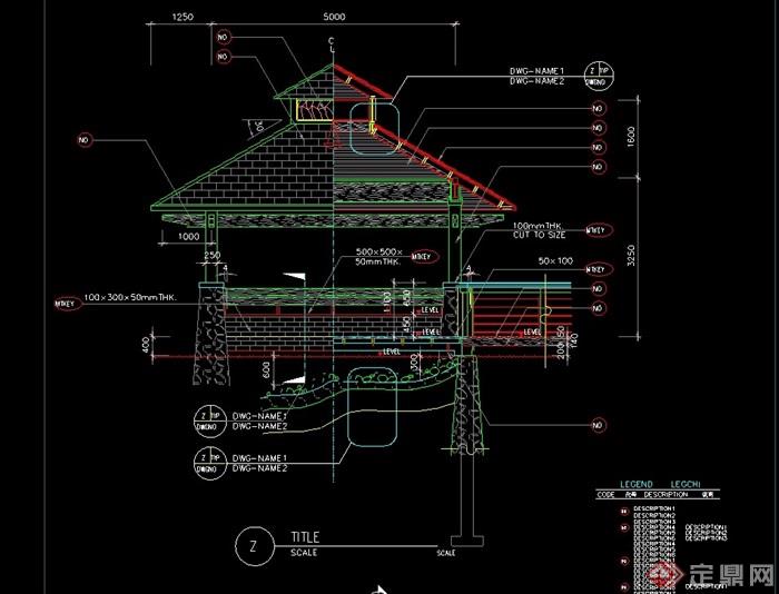 欧式风格亭子设计cad施工图