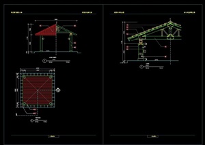 欧式详细的亭子cad施工图