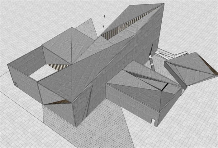 异形雕塑式几何切割形体创意小型教堂宗教建筑(3)