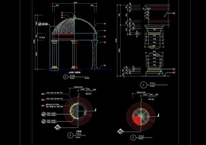 详细欧式亭子设计cad施工图