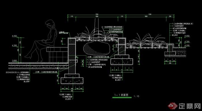 某种植池及坐凳设计cad施工图