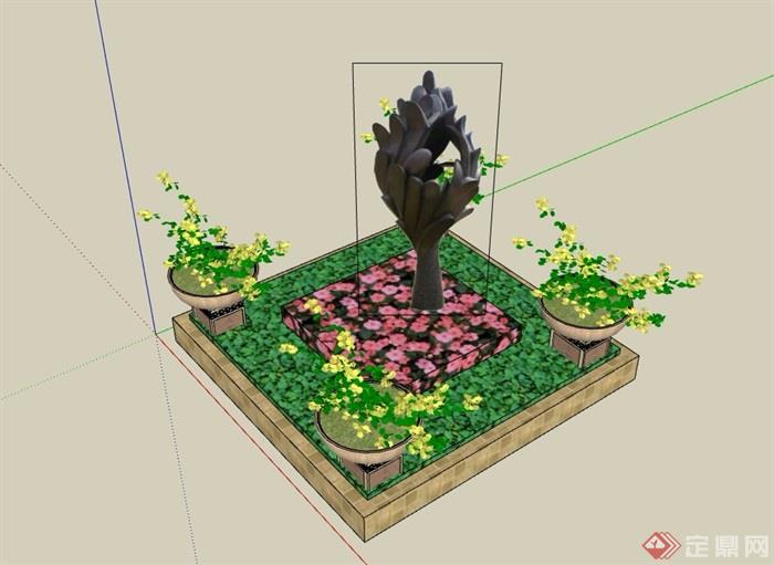 种植花池详细设计su模型