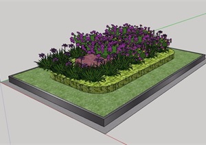 现代长方形种植花池设计SU(草图大师)模型