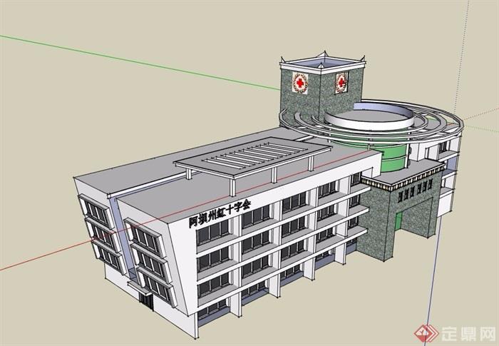 某红十字会医院设计su模型