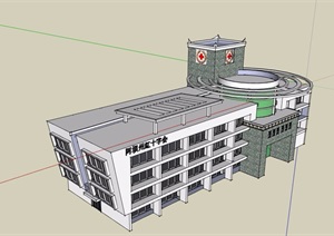 某红十字会医院设计SU(草图大师)模型