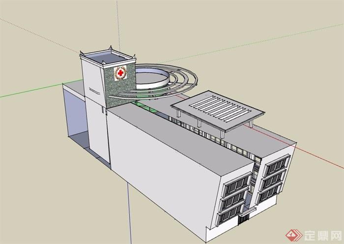 某红十字会医院设计su模型