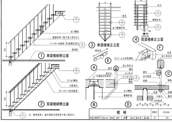 某轻型木结构楼梯jpg施工图