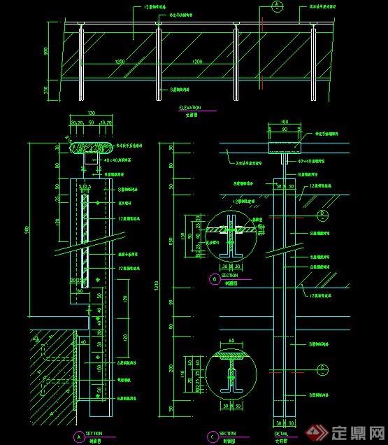 玻璃护栏栏杆设计图纸