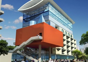 现代创意拱结构体育场馆运动休闲中心