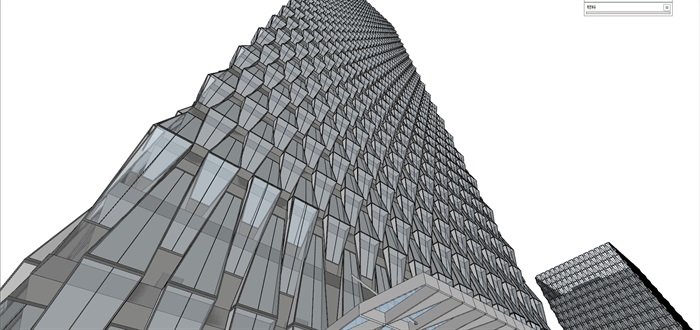 某高层综合楼办公钻石玻璃建筑su模型