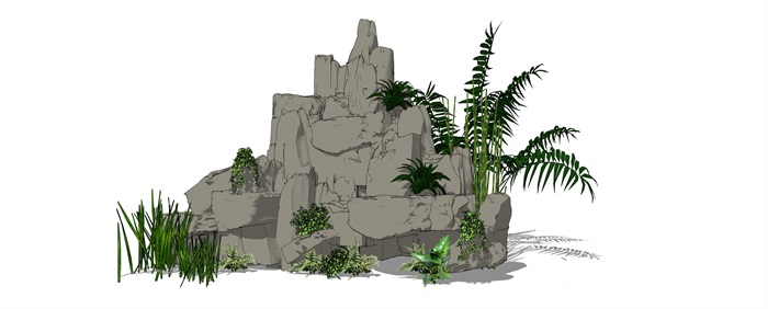 假山石头叠石植物3(1)