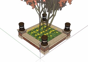 种植树池花池设计SU(草图大师)模型