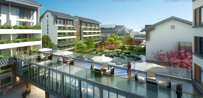 现代新中式高端康复养老中心老年公寓规划设计(8)