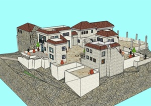 某城堡式住宅建筑SU(草图大师)模型