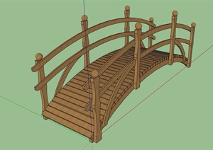中式全木桥设计SU(草图大师)模型