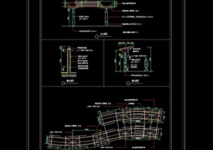 园林详细的廊架素材设计cad施工图