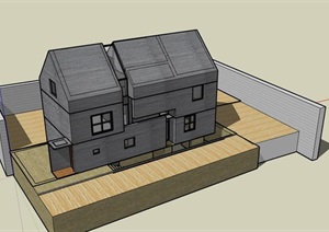 现代先锋创意简约坡屋顶清水混凝土私人住宅别墅
