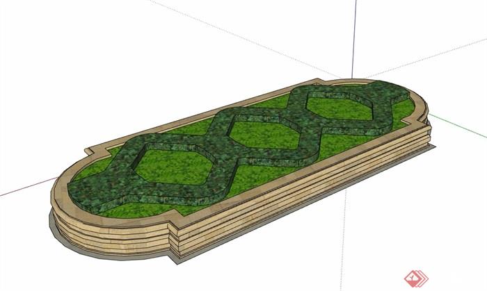 详细的欧式种植池设计su模型