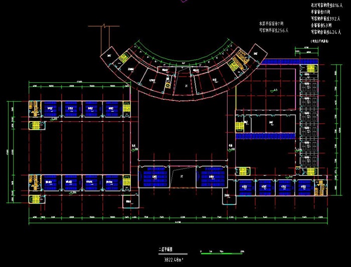 长梯形基地西班牙欧式经典风格中小学校园规划su+CAD(8)