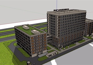 某详细的医疗医院建筑设计SU(草图大师)模型