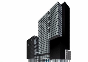 某城市中心鉴定的办公建筑楼设计SU(草图大师)模型