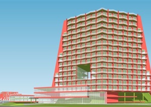 某新的国际商学院建筑设计SU(草图大师)模型