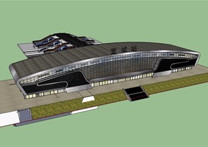 某详细的完整车站设计SU(草图大师)模型