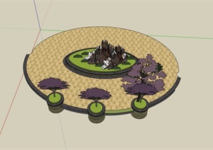 种植池及树池设计SU(草图大师)模型
